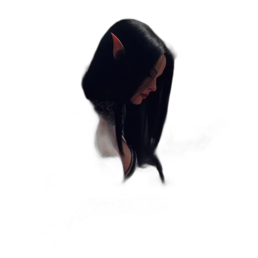 hair, mask, creature, staff transparent PNG cut-out