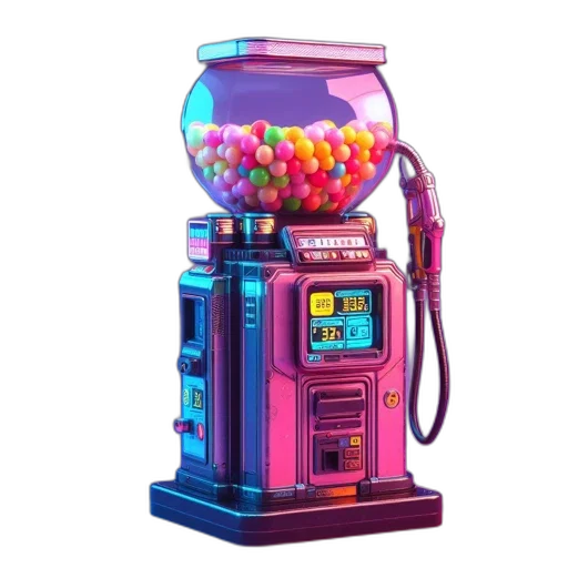robot, food, weapon, vaporwave transparent PNG cut-out