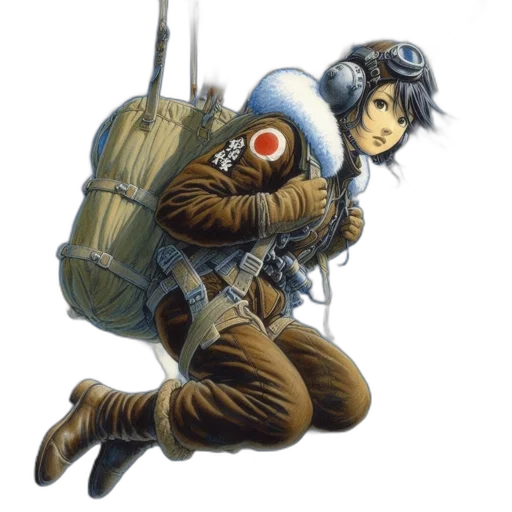 robot, weapon, staff, jacket transparent PNG cut-out