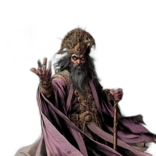 staff, crown, hat, fantasy art transparent PNG cut-out