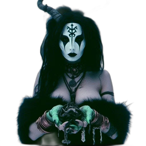 mask, jewelry, creature, staff transparent PNG cut-out