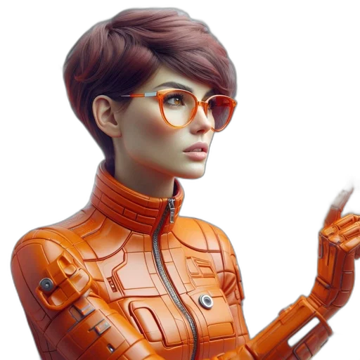 jacket, robot, face, concept art transparent PNG cut-out