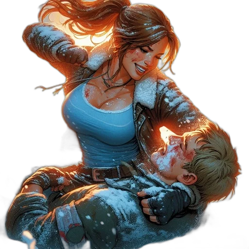 comic book art, concept art, fantasy art, cyberpunk transparent PNG cut-out
