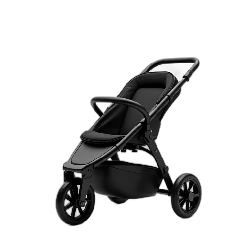 3d render, black, modern, three-wheeled transparent PNG cut-out