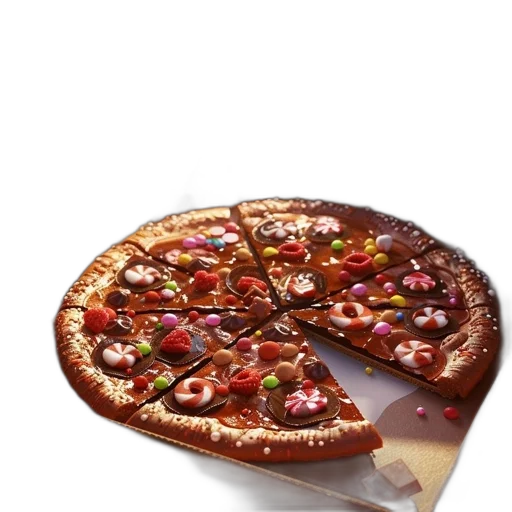 food, crown, 3d render, photorealistic transparent PNG cut-out