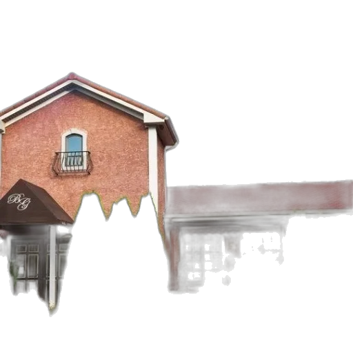 building, furniture, umbrella, 3d render transparent PNG cut-out