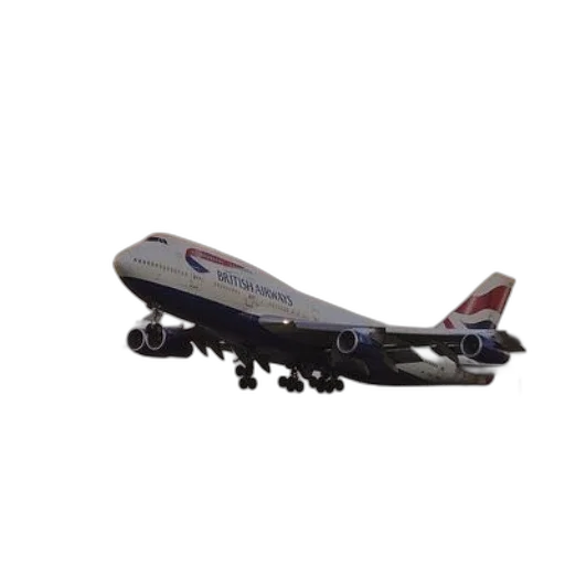 3d render, british, airways, airplane transparent PNG cut-out