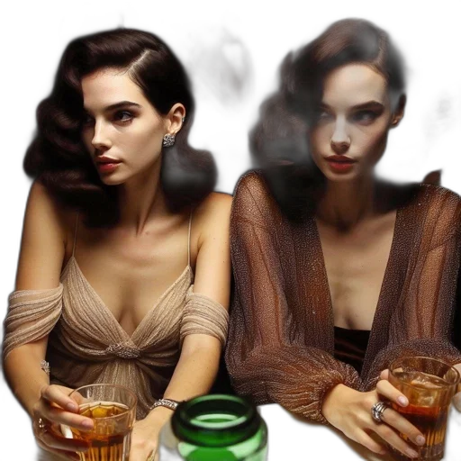 dress, jewelry, hair, face transparent PNG cut-out