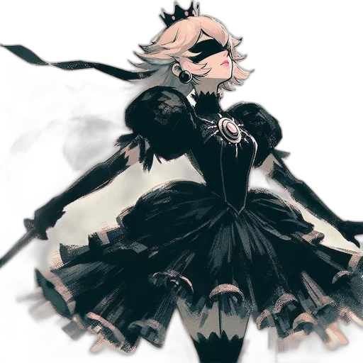 dress, mask, staff, weapon transparent PNG cut-out