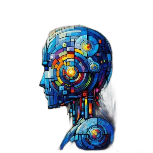 robot, face, mask, cyberpunk transparent PNG cut-out