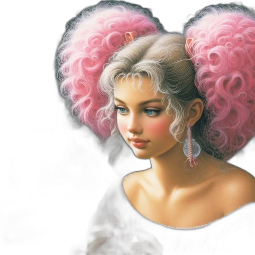 hair, face, fantasy art, photorealistic transparent PNG cut-out
