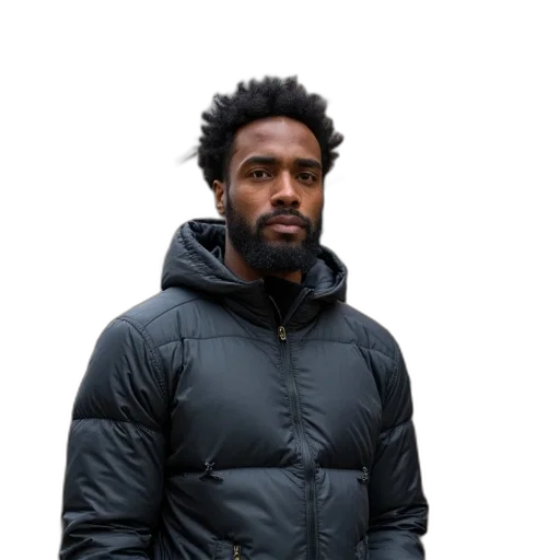jacket, face, staff, hair transparent PNG cut-out
