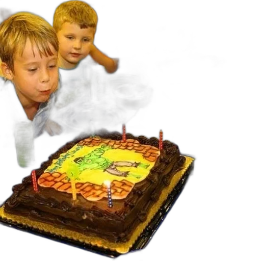 photorealistic, 3d render, birthday, cake transparent PNG cut-out