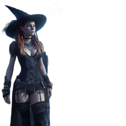 staff, hat, dress, concept art transparent PNG cut-out