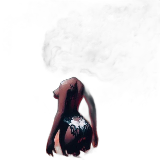 dress, mask, hair, creature transparent PNG cut-out