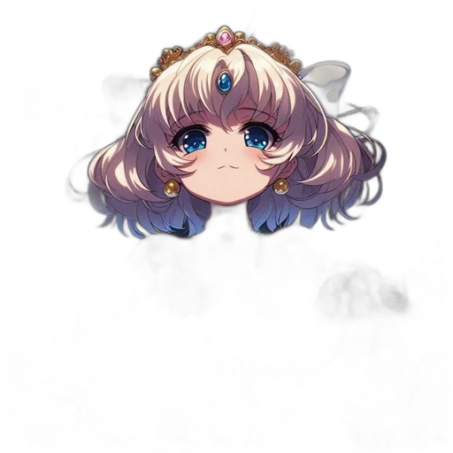 crown, staff, face, creature transparent PNG cut-out