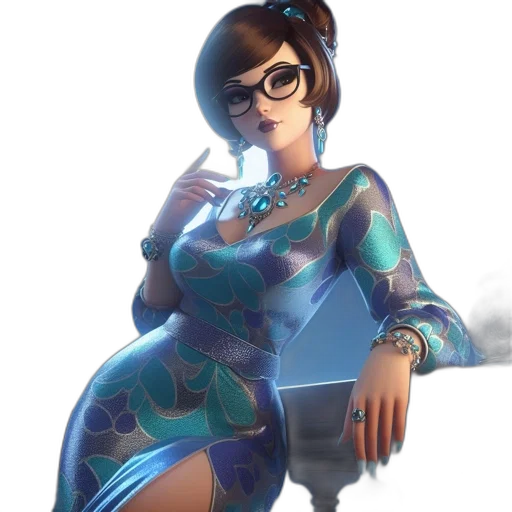 dress, staff, weapon, robot transparent PNG cut-out
