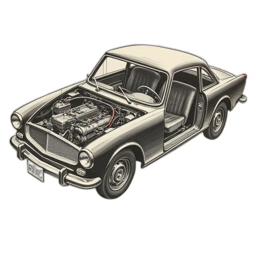 car, photorealistic, 3d render, concept art transparent PNG cut-out