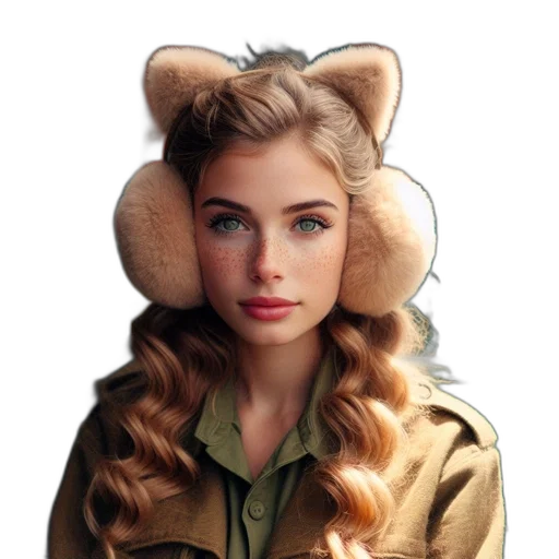 hat, jacket, hair, animal transparent PNG cut-out