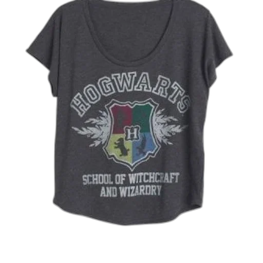 dark, gray, t-shirt, hogwarts transparent PNG cut-out