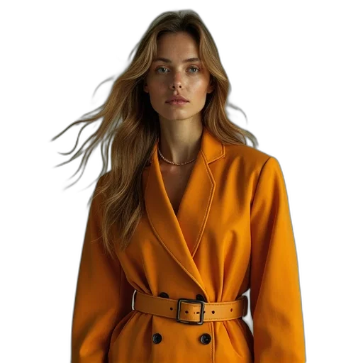 jacket, dress, staff, earth tones transparent PNG cut-out