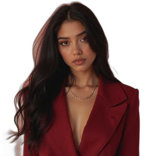 jacket, jewelry, dress, face transparent PNG cut-out