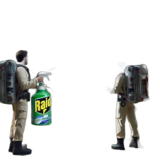 robot, jacket, bottle, weapon transparent PNG cut-out