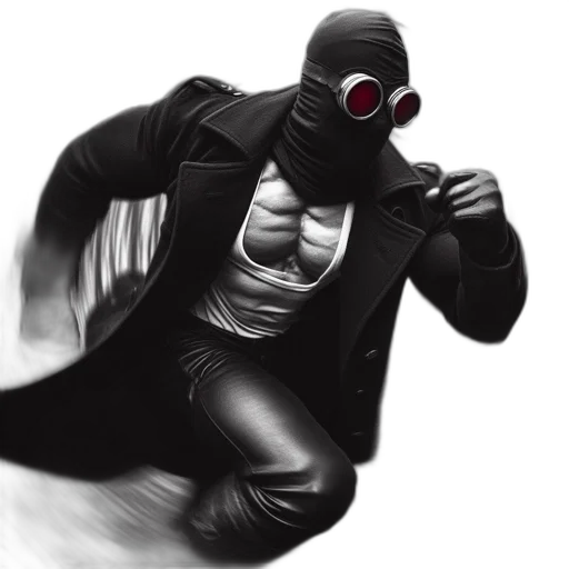 robot, jacket, mask, creature transparent PNG cut-out
