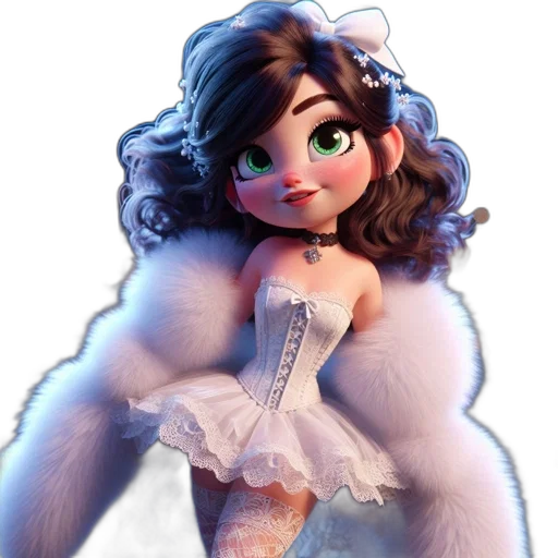 dress, 3d render, concept art, cartoon transparent PNG cut-out