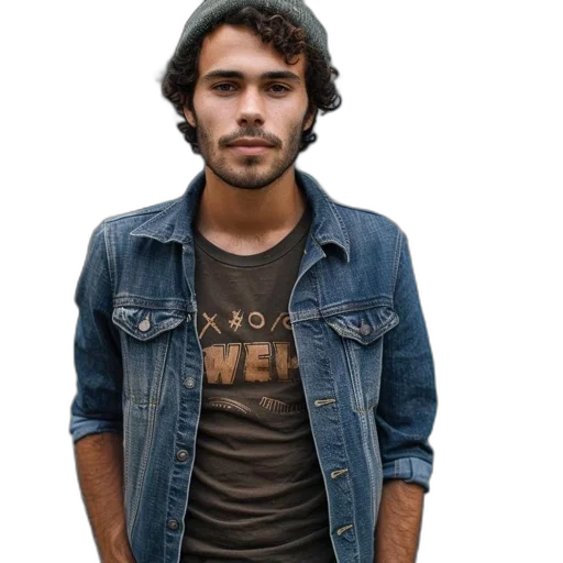 jacket, face, staff, hair transparent PNG cut-out