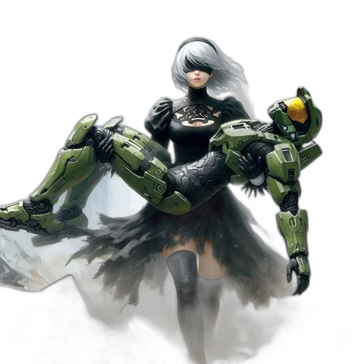 robot, weapon, concept art, fantasy art transparent PNG cut-out