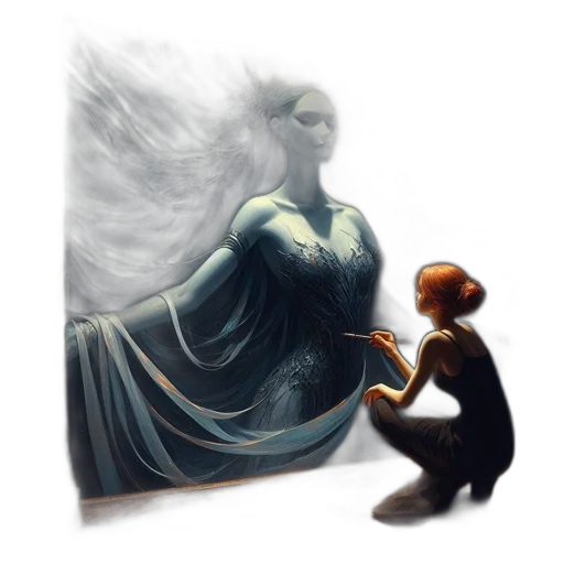 dress, fantasy art, concept art, oil painting transparent PNG cut-out