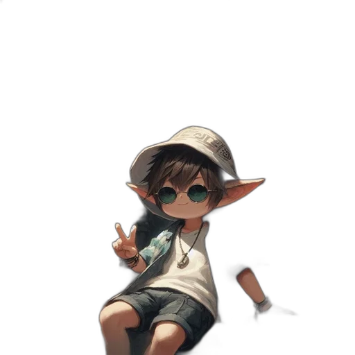 hat, staff, weapon, creature transparent PNG cut-out
