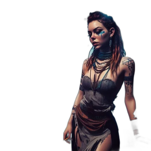 dress, staff, concept art, fantasy art transparent PNG cut-out