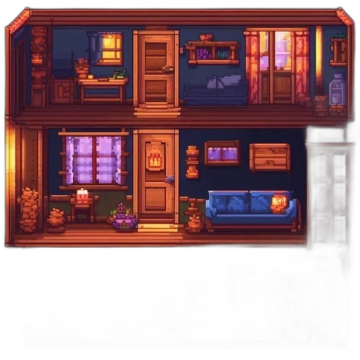 furniture, building, pixel art, concept art transparent PNG cut-out