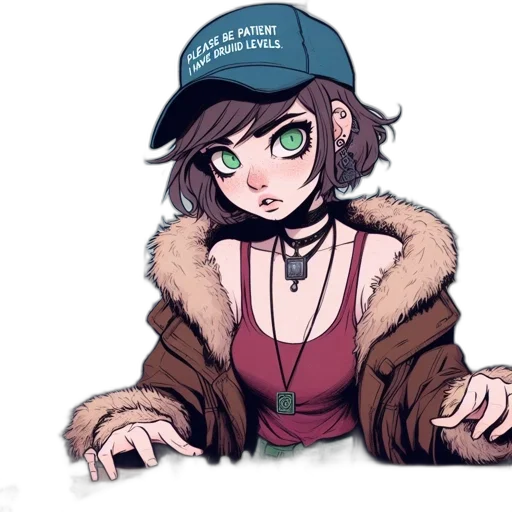 hat, jacket, weapon, creature transparent PNG cut-out