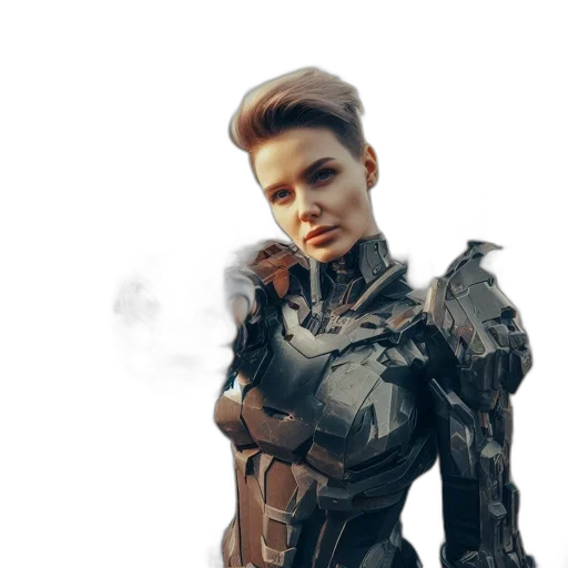robot, weapon, face, concept art transparent PNG cut-out