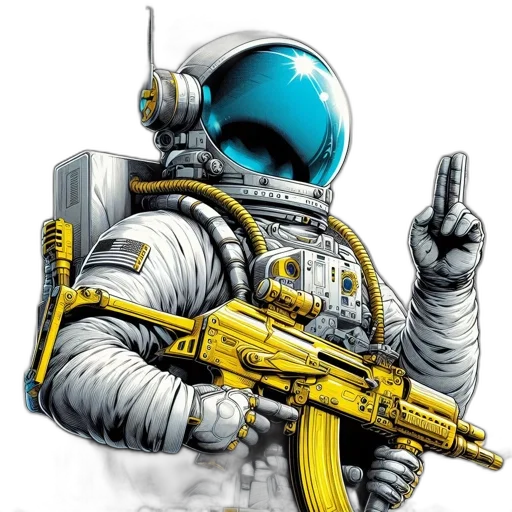 robot, weapon, comic book art, concept art transparent PNG cut-out