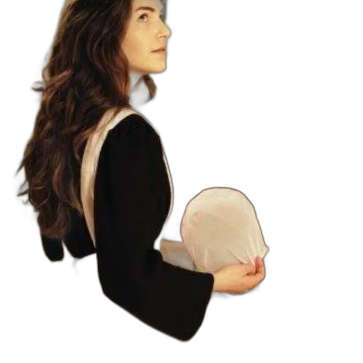 hat, jacket, hair, staff transparent PNG cut-out