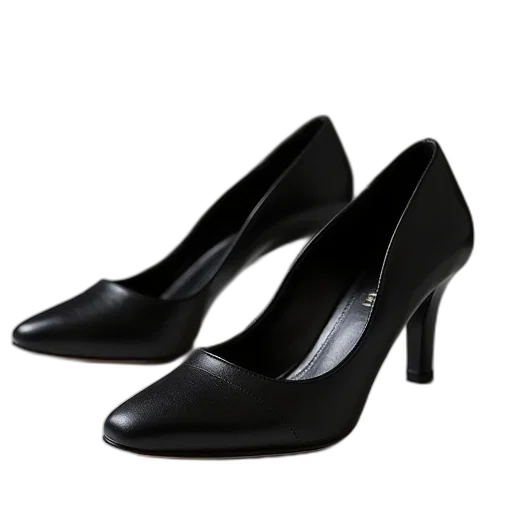 shoes, black, leather, kitten transparent PNG cut-out