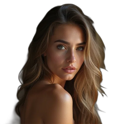 hair, face, dress, jewelry transparent PNG cut-out