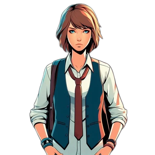 jacket, staff, face, pixel art transparent PNG cut-out