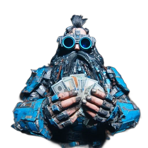 robot, jacket, mask, face transparent PNG cut-out