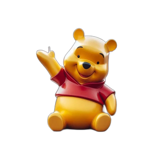 3d render, large, vibrant, winnie transparent PNG cut-out