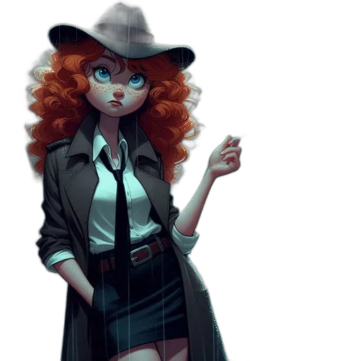jacket, hat, dress, staff transparent PNG cut-out