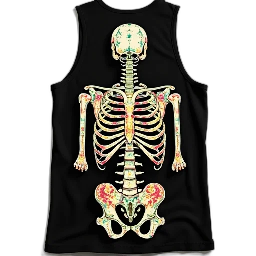 black, tank, top, colorful transparent PNG cut-out