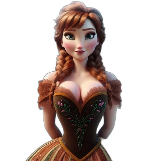 dress, crown, jewelry, fantasy art transparent PNG cut-out