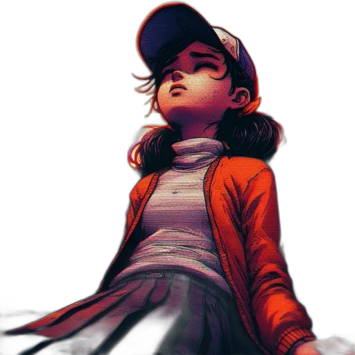 jacket, hat, face, comic book art transparent PNG cut-out