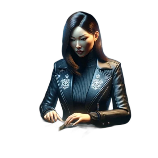 jacket, staff, jewelry, face transparent PNG cut-out