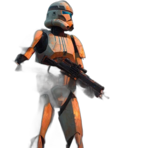 robot, weapon, concept art, 3d render transparent PNG cut-out
